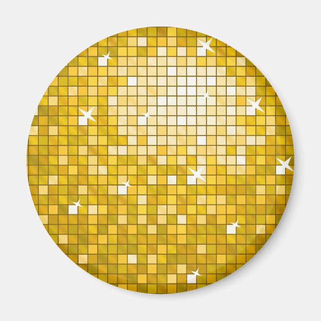 Disco Mosaico "Gold" de imán de refrigerador (Frente)