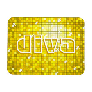 Disco Mosaico Imán premium de la 'diva' amarilla