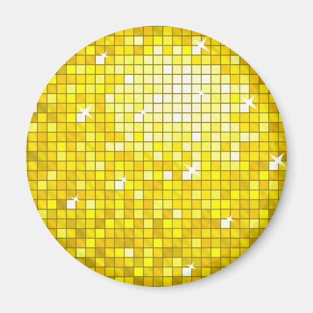 Disco Mosaicos Ronda imán de nevera amarilla (Frente)
