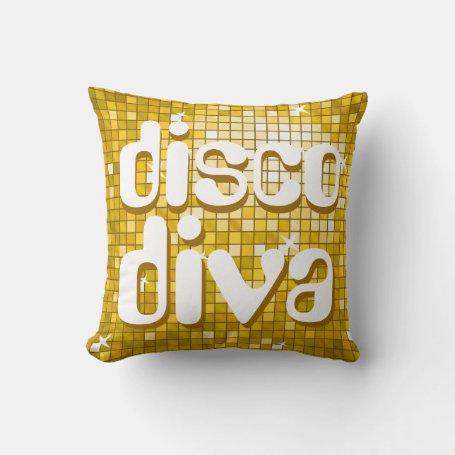 Disco Nieves "Gold" "disco diva" lanzar almohada (Anverso)