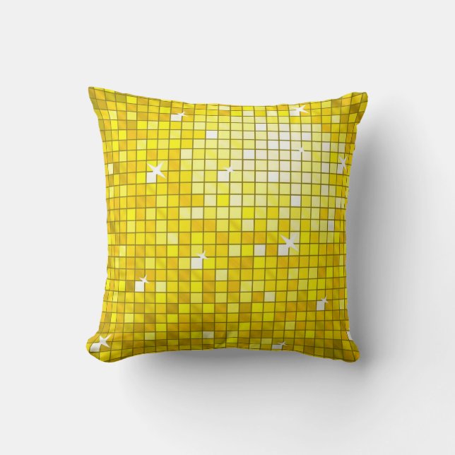 Disco Tiles Amarillo de la almohada de lanzamiento (Anverso)