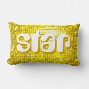 Disco Tiles Amarillo 'estrella' lanzar almohada am
