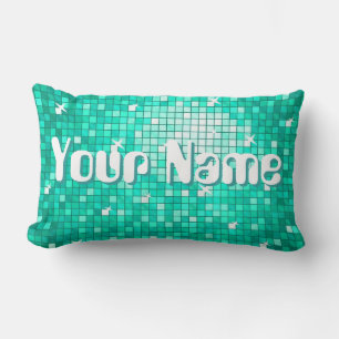 Disco Tiles Aqua 'Nombre' lanzar almohada lumbar