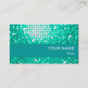Disco Tiles Aqua tarjeta de visita aqua stripe