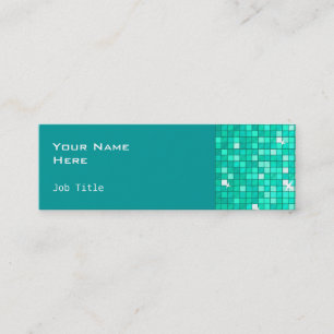 Disco Tiles Aqua tarjeta de visita lateral skinny