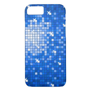 Disco Tiles Dark Blue iPhone 7 funda