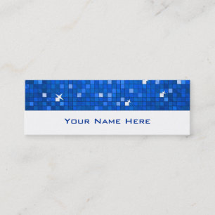 Disco Tiles Dark Blue tarjeta de negocios Skinny w