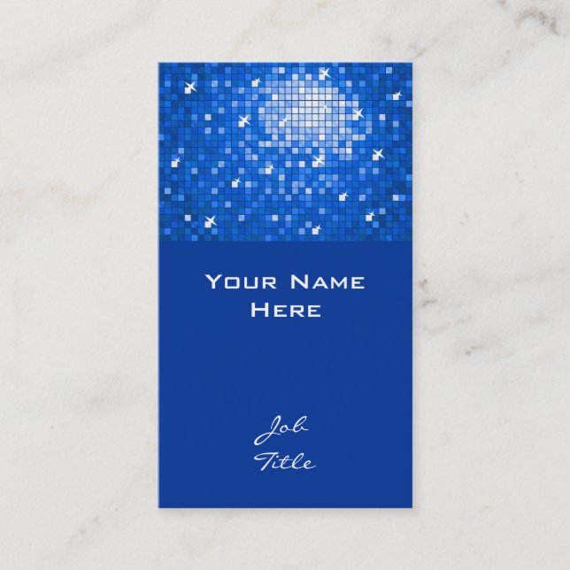 Disco Tiles Dark Blue tarjeta de visita superior (Anverso)