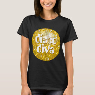 Disco Tiles "Gold" camiseta "disco diva" negro