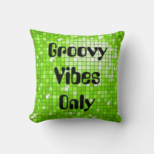 Disco Tiles Green Groovy arrojar plaza de almohada