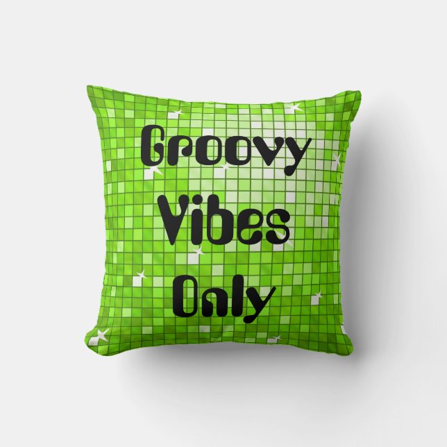 Disco Tiles Green Groovy arrojar plaza de almohada (Anverso)
