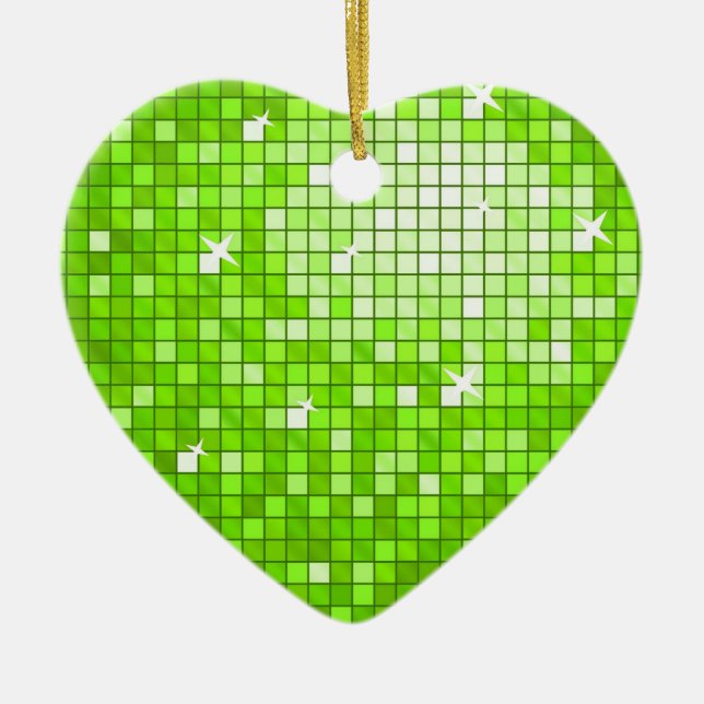 Disco Tiles Green ornamento corazón (Frente)
