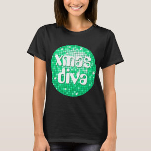 Disco Tiles Jade 'xmas diva' camiseta negra