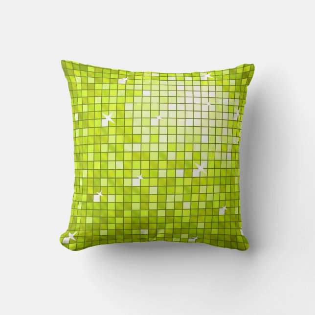 Disco Tiles Lime: plaza de almohada (Anverso)