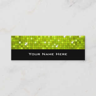 Disco Tiles Lime tarjeta de negocios skinny black