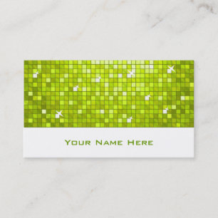 Disco Tiles Lime tarjeta de visita blanca
