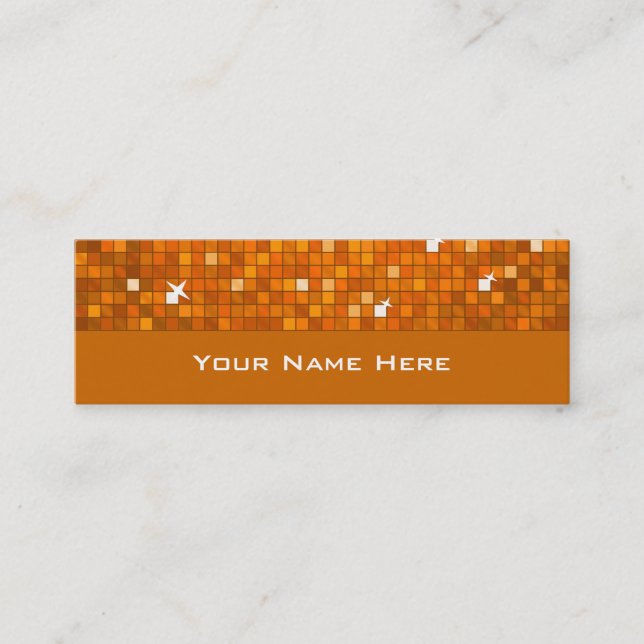 Disco Tiles Naranja tarjeta de negocios skinny (Anverso)