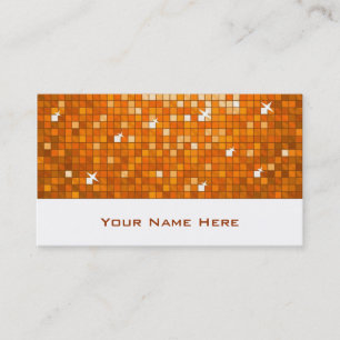 Disco Tiles Naranja tarjeta de visita blanca