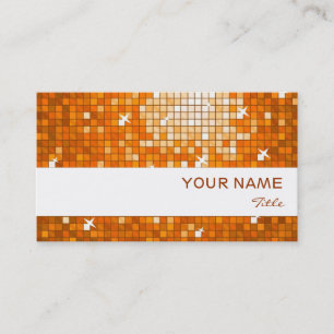 Disco Tiles Naranja tarjeta de visita raya blanca