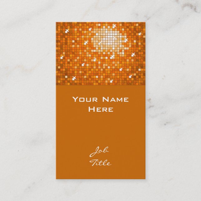 Disco Tiles Naranja tarjeta de visita superior (Anverso)