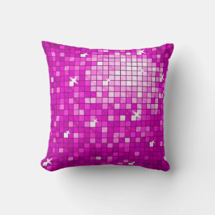 Disco Tiles Pink tirador almohada cuadrado