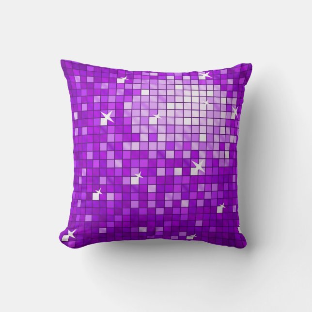 Disco Tiles Púrpura de almohada de lanzamiento (Anverso)