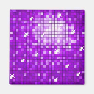 Disco Tiles Púrpura de la plaza imán de la nevera