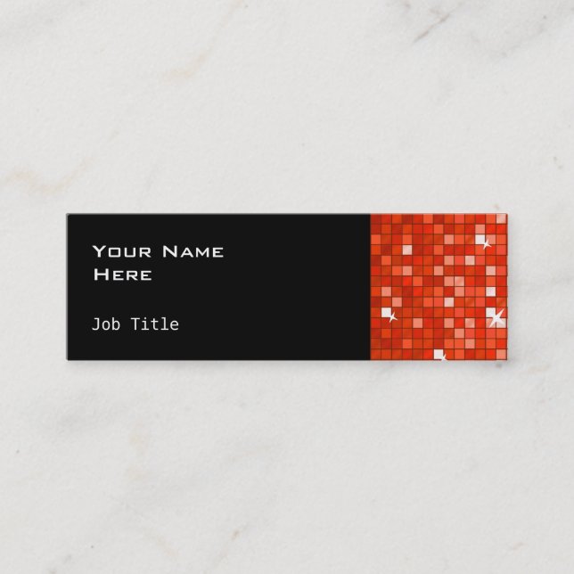 Disco Tiles Red tarjeta de negocios lateral skinny (Anverso)