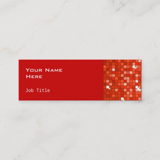 Disco Tiles Red tarjeta de negocios lateral skinny (Anverso)
