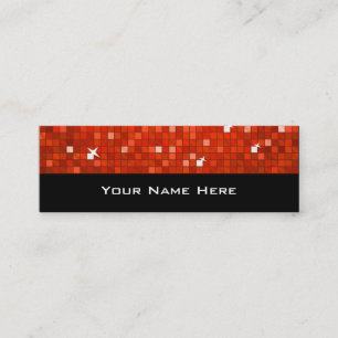 Disco Tiles Red tarjeta de negocios skinny negro
