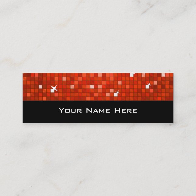 Disco Tiles Red tarjeta de negocios skinny negro (Anverso)