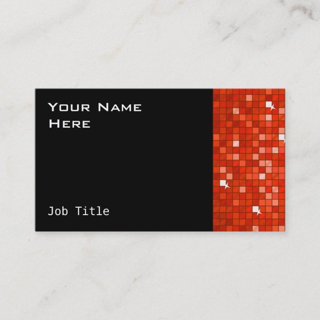 Disco Tiles Red tarjeta de visita negro (Anverso)