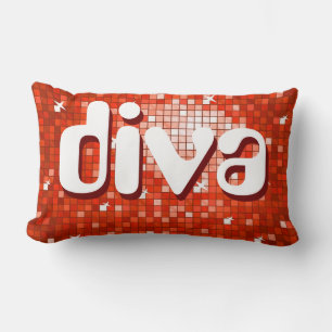 Disco Tiles Rojo 'diva' lanzar almohada amelia tex