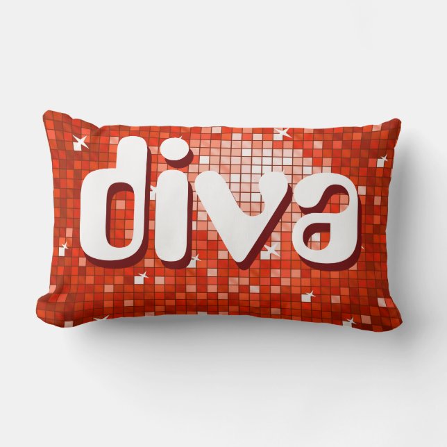 Disco Tiles Rojo 'diva' lanzar almohada amelia tex (Anverso)