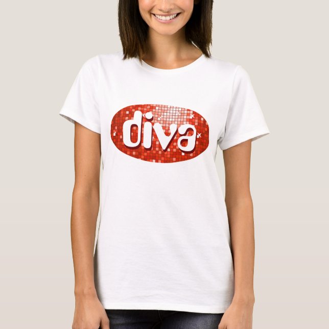 Disco Tiles Rojo 'diva' spaghetti top white (Anverso)