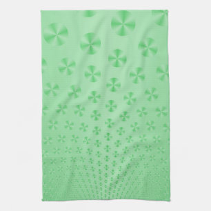 Discos con toalla de cocina verde de menta