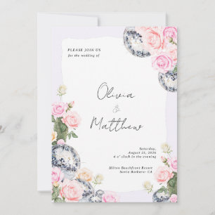 Discoteca Boda Invitación Floral Lavanda