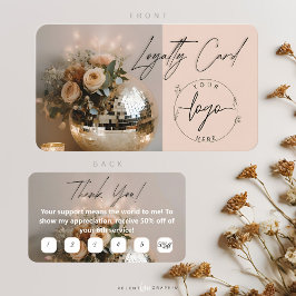 Discoteca | Boho Florals | Tarjeta de fidelización