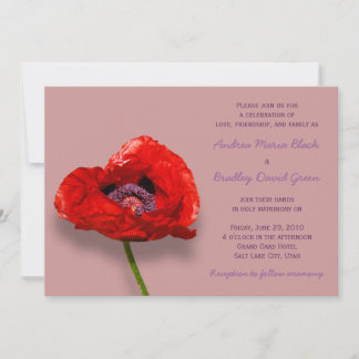 Discoteca roja sobre la invitación a la boda malva