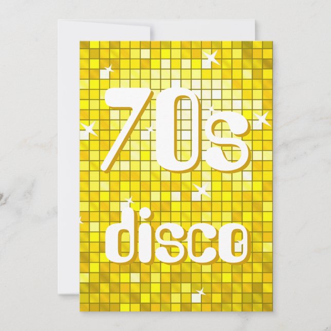 Discoteca Tiles Amarillo de la invitación a disco  (Anverso)