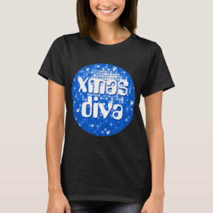 Discoteca Tiles azul oscuro camiseta "xmas diva" n