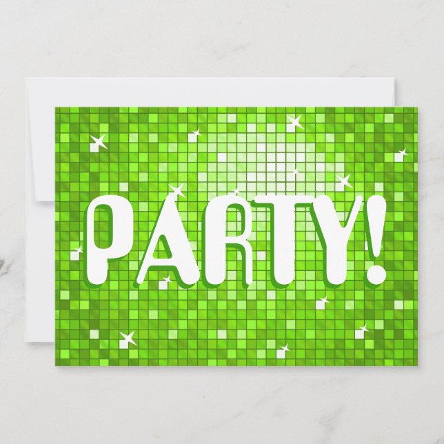 Discoteca Tiles Green 'FIESTA!' invitación a texto (Anverso)