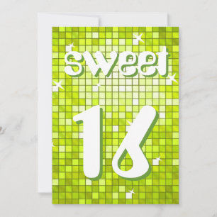 Discoteca Tiles Lime 'Sweet 16' invitación texto a