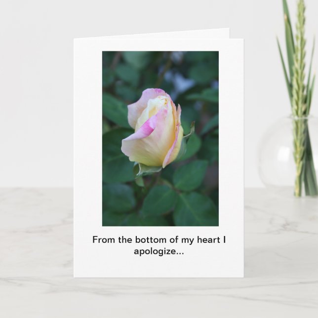 Disculpa por tarjeta de felicitación de la (Anverso)
