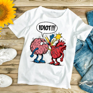 Discusión cerebral con camiseta cardíaca - emoción