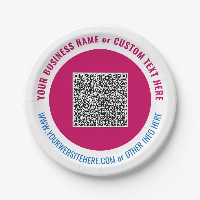 Diseña tu código QR y ejemplo de platos de papel d (Anverso)