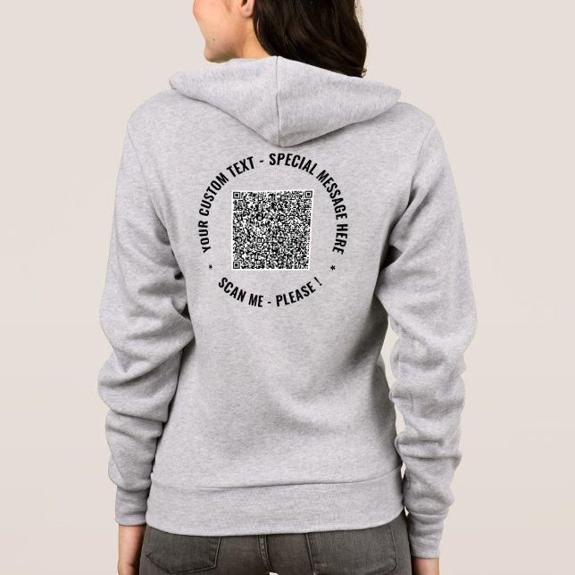 Diseña tu propia sudadera con código QR ejemplo te (Reverso)