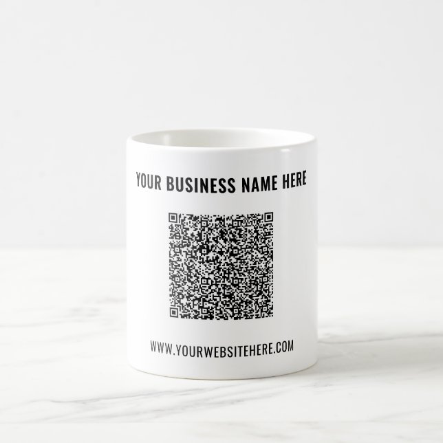 Diseña tu propia taza de café con código QR y text (Centro)