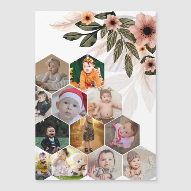 Diseña tu propio collage floral de 12 fotos (Anverso)