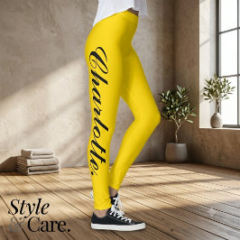 Diseña tu propio nombre en leggings dorados elegan